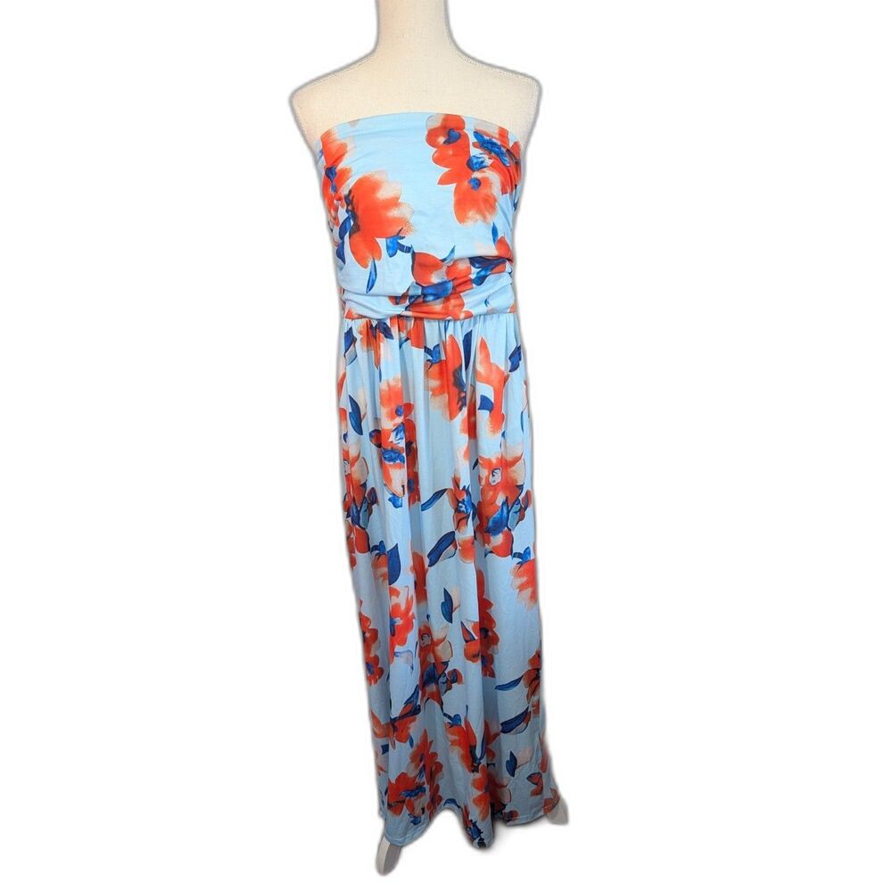 Grace Karin Strapless Floral Maxi Dress Size L NWT